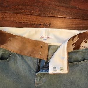Alice & Olivia Cowhide jeans